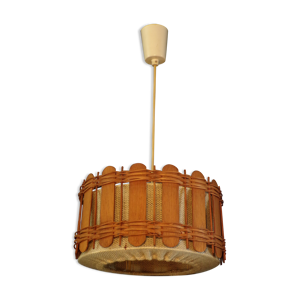 Suspension vintage jute, rotin