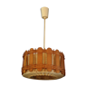 Vintage jute, rattan and wood pendant lamp