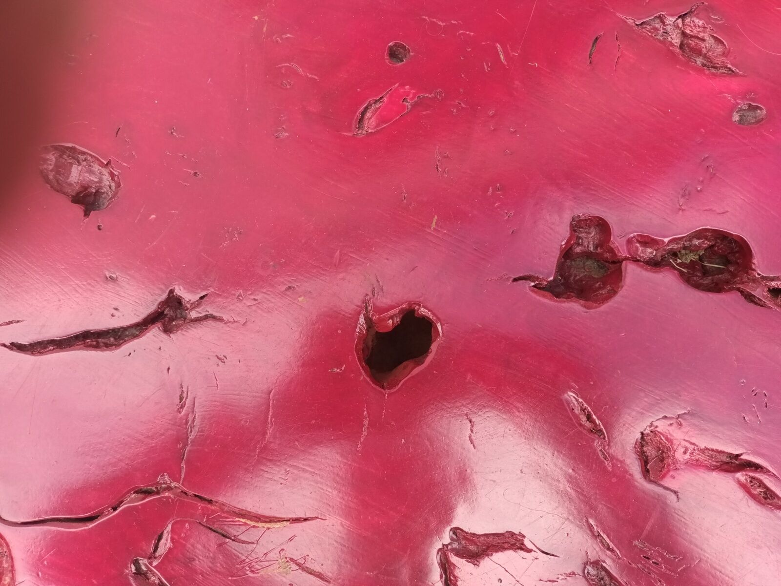 Brutalist coffee table magnifying elm