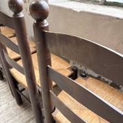 Straw chairs oak 1940s Dudouyt