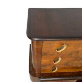 Commode italienne Art déco en ronce de noyer, années 1920