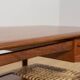 Mid-Century Teak & Rattan Coffee Table, Denmark, 1960s