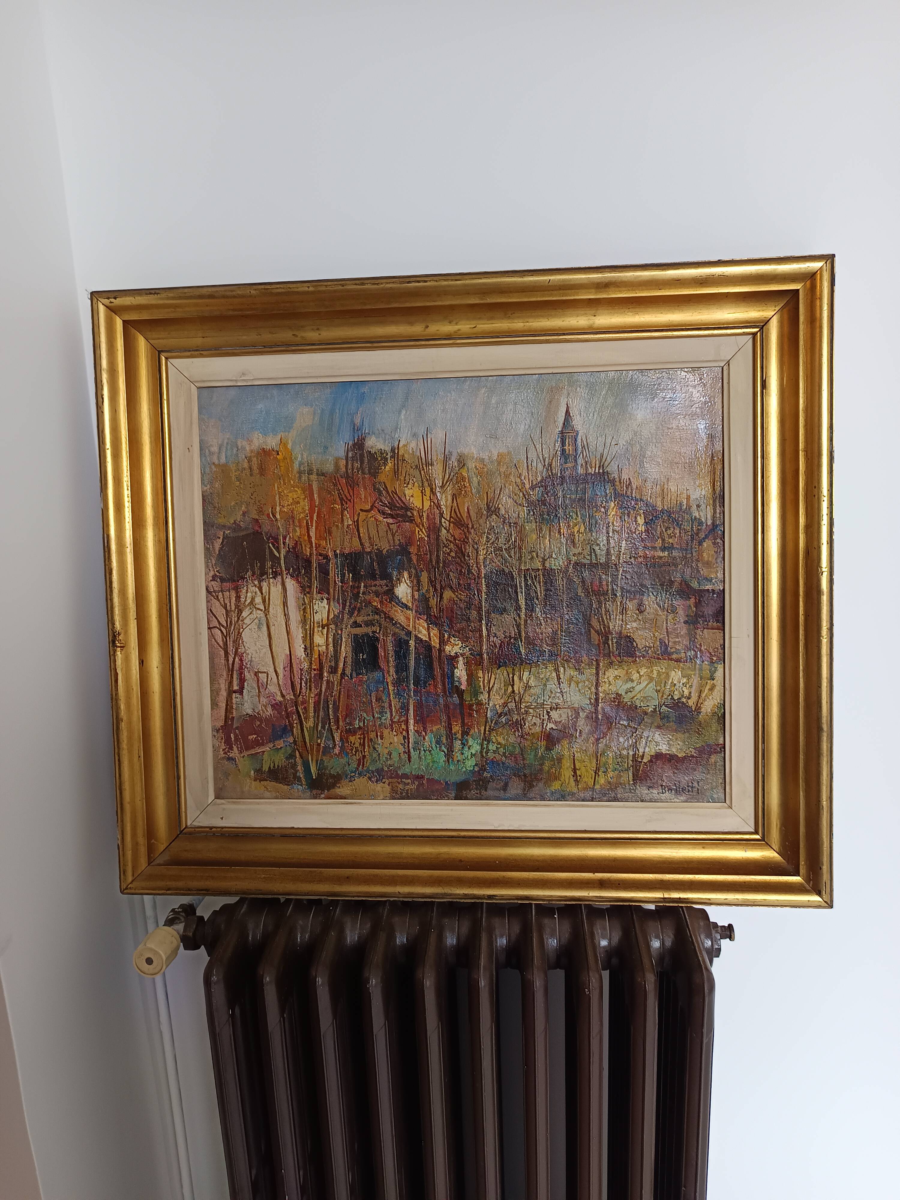 oil on canvas signed César Belotti (1914-1995) village autumn period