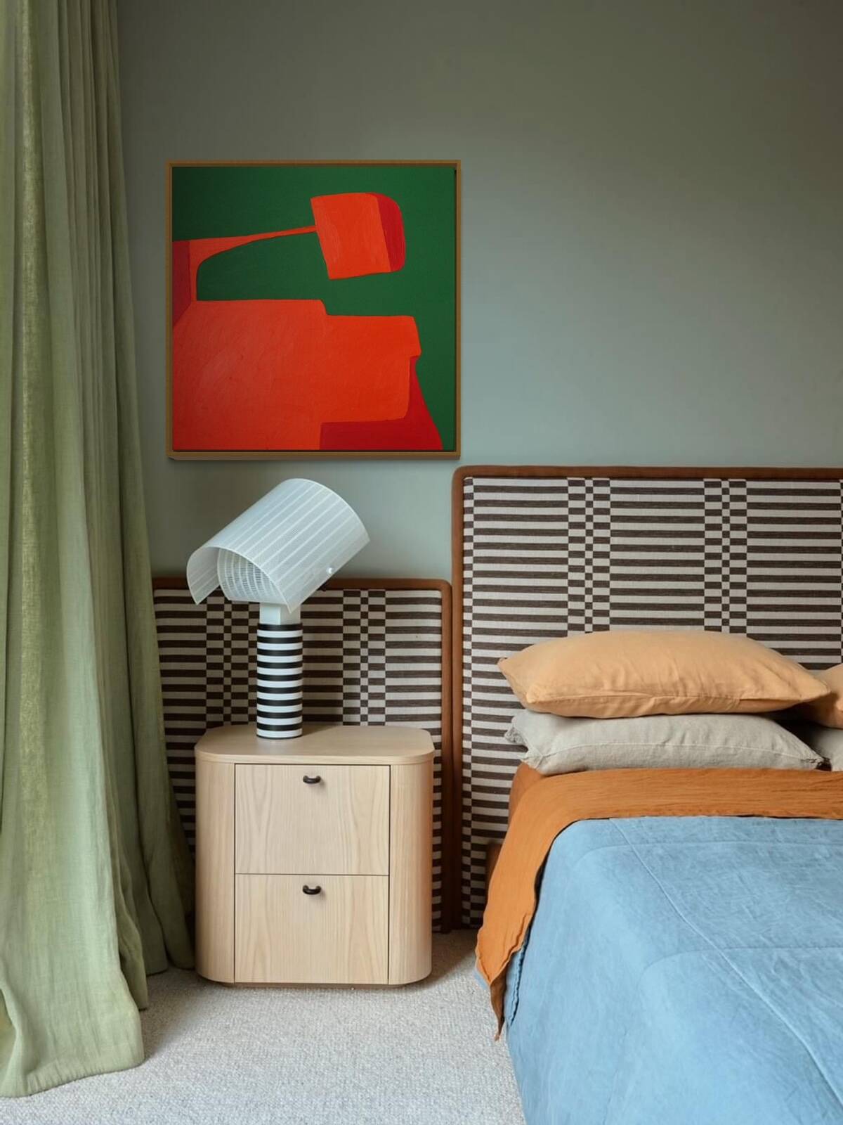 Peinture originale orange "équilibre" par Bodasca