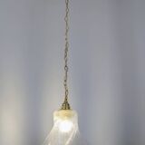 Pair of granite glass and brass pendant lights – poetic elegance