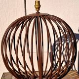 Wrought iron ball table lamp, brutalist art design