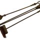 bronze fireplace servant AC 3 accessories pliers, shovel and broom