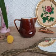 Brown glazed milk jar Villeroy & Boch Made in Luxembourg - vintage