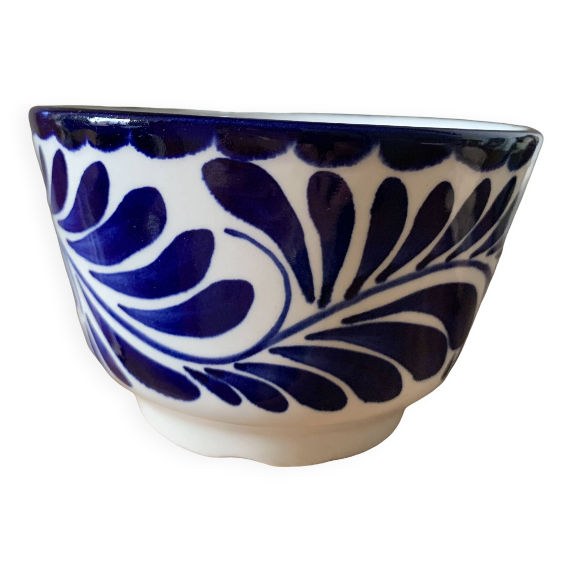 Vintage hard blue & white ceramic bowl - Anfora: art from Madagascar - TBEG!