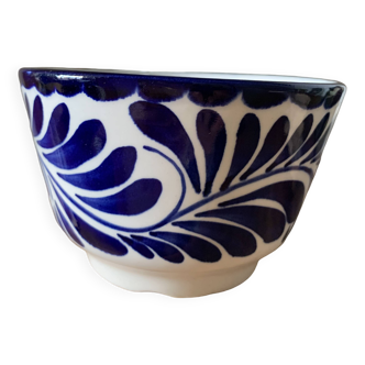 Bol vintage en céramique bleu dur & blanc - Anfora : art de Madagascar - TBEG !