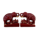 Pair of burgundy ceramic “Elephants” bookends