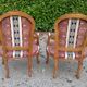 Pairs of chairs style louis XV in wood and fabrics