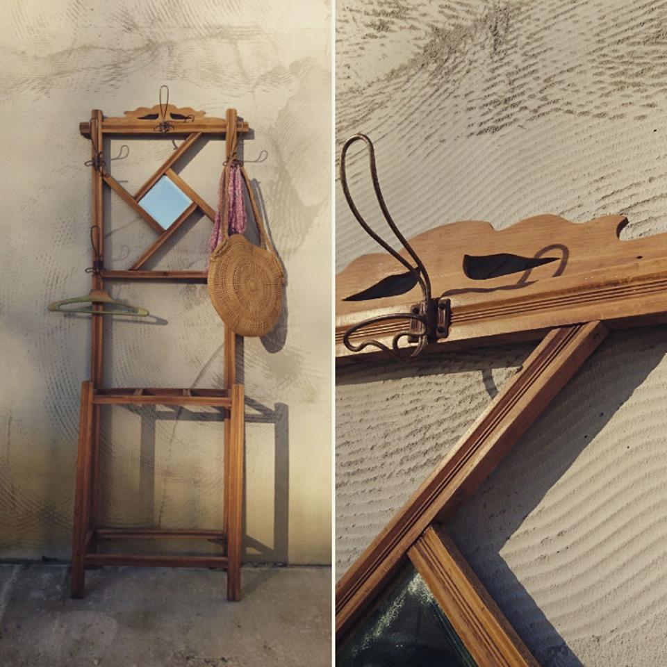 Porte manteau Art déco avec miroir biseauté