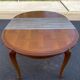 Louis XV oval extendable round table in solid wood and marquetry 160cm