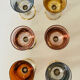 6 blown crystal liqueur glasses from Bohemia, 1960s