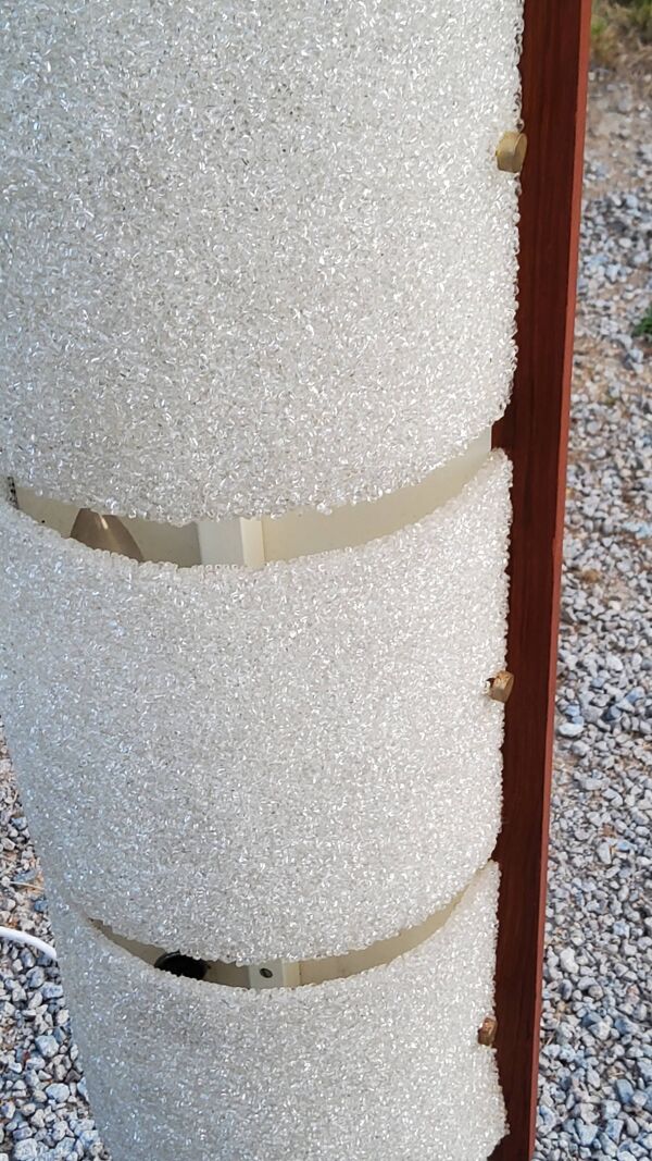 Lampadaire de style scandinave en teck et résine granitée des années 70