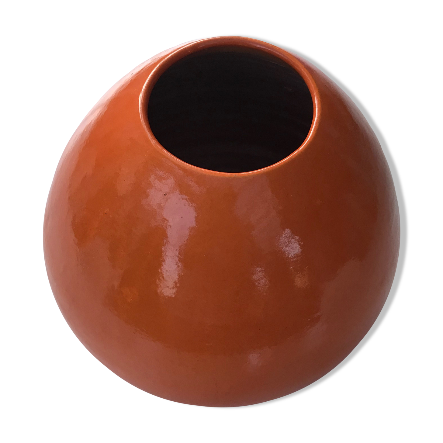 Orange terracotta vase
