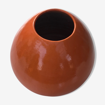 Orange terracotta vase