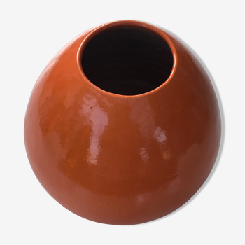 Vase en terre cuite orange