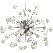 Suspension fleurs blanches verre de murano spoutnik