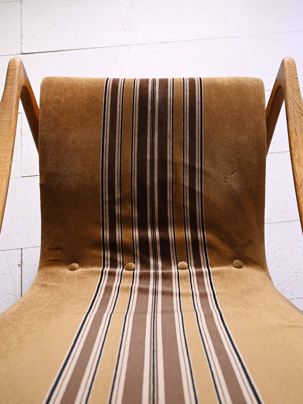 Original Scandinavian Oak High-Back Armchair, Late 1960s