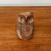Owl sculpture in Italian pottery from the mid-century by Aldo Londi for Bitossi, 1960s.