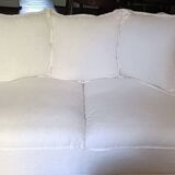 White washed linen sofa
