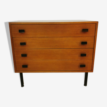 Teak and metal chest of drawers 1950