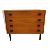 Commode en teck et métal 1950