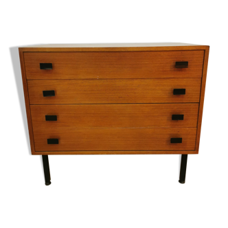 Teak and metal chest of drawers 1950