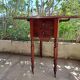 Foldable side table for washing or applying makeup in varnished solid wood 1920