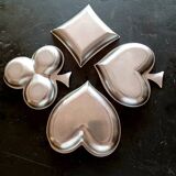 Set of 4 stainless steel empty pockets clover, heart, peak, diamonds