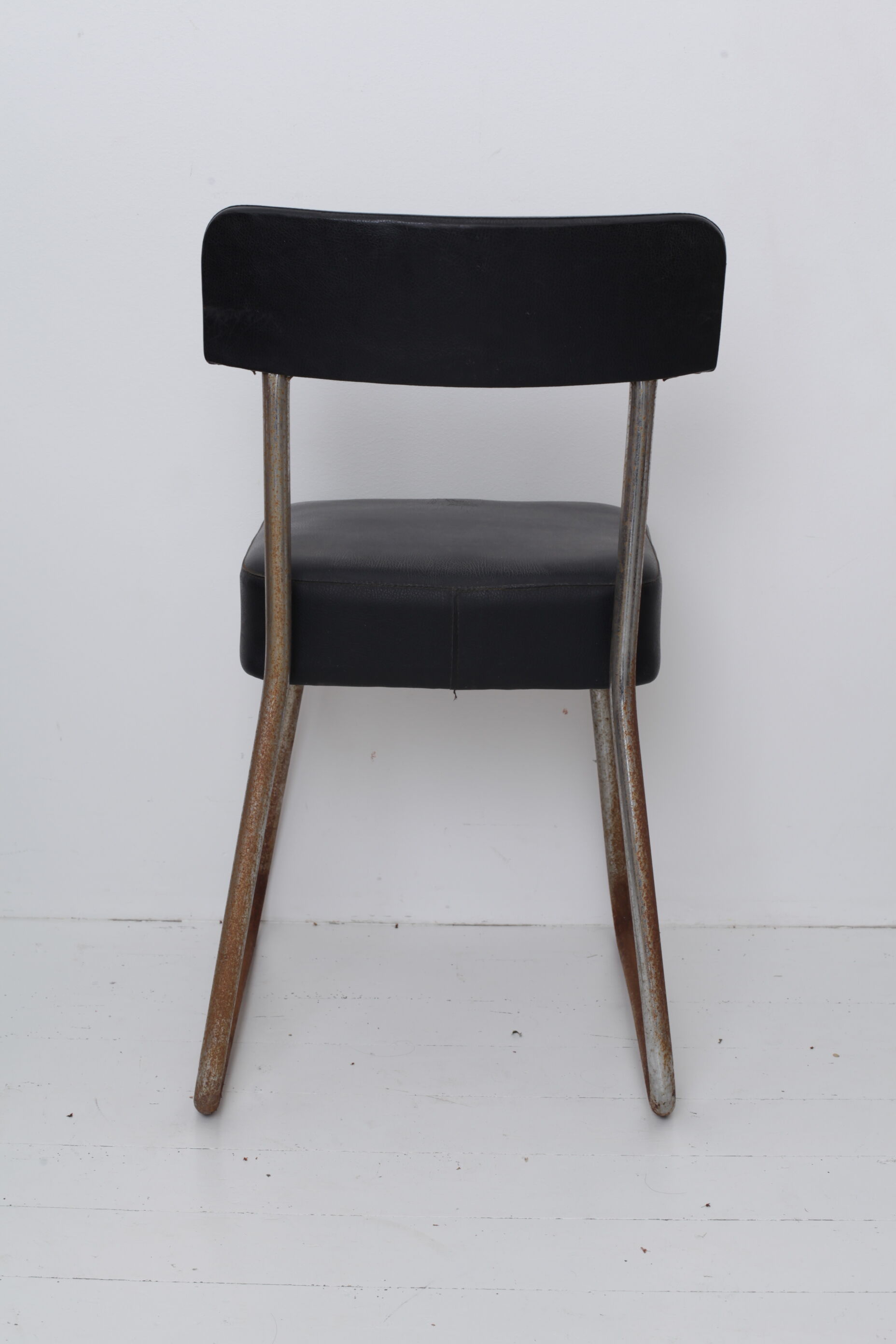 Black skai chair soft back