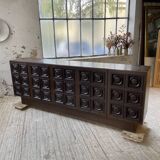 Brutalist sideboard attributed to De Coene, 1970s