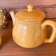 Ochre coffee set signed G. Platon Vallauris