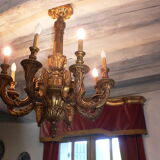 Lustre en bois doré 19ième siècle