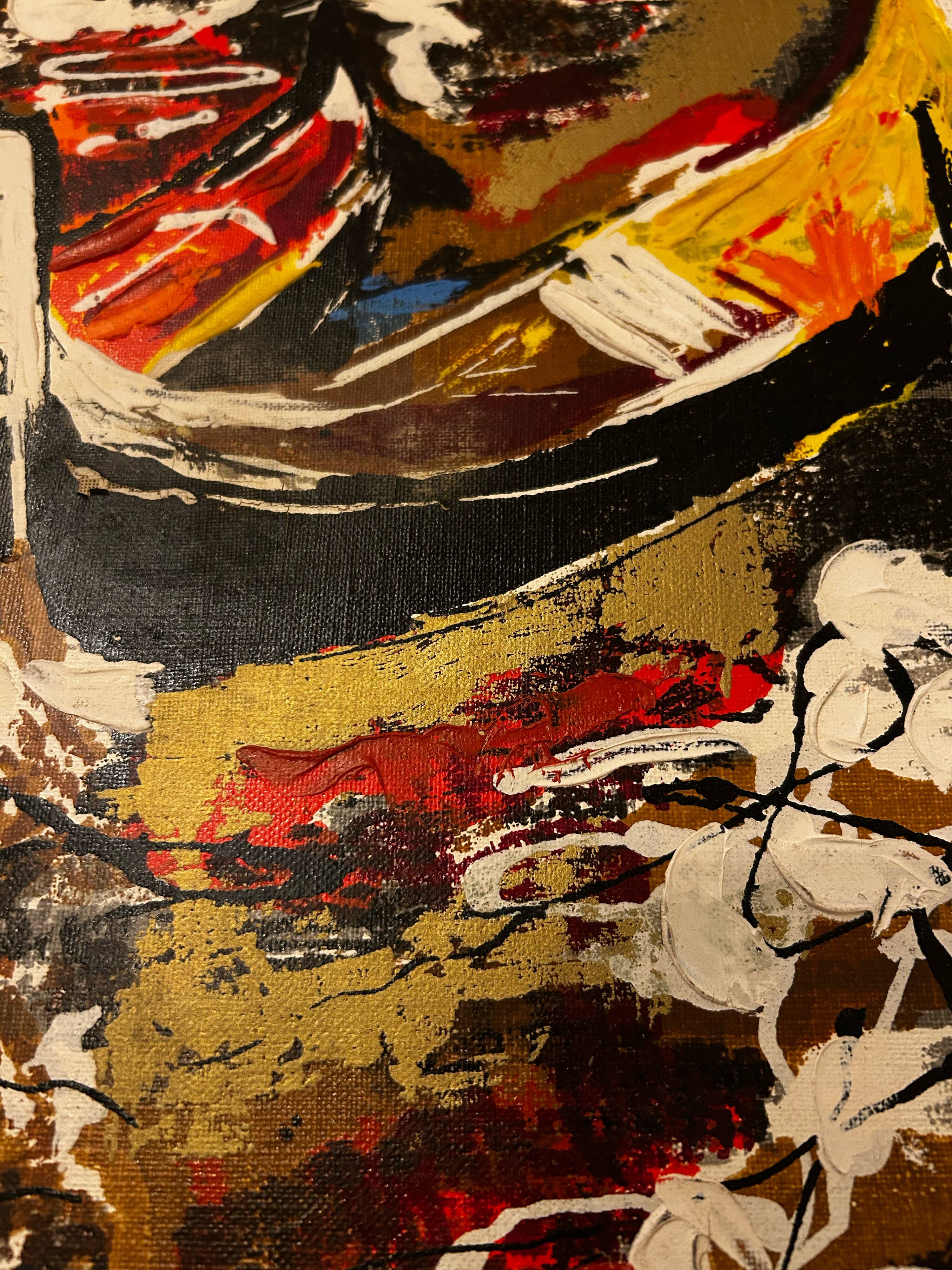 Mixed media technique in the style of Stefania Gagliardi.