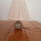 Lampe en grès et abat jour en corde vintage