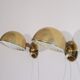 Pair of Danish brass wall lamps by Knud Christensen 1970