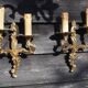 French Vintage Louis XV Style Bronze Candlestick & Sconce Set