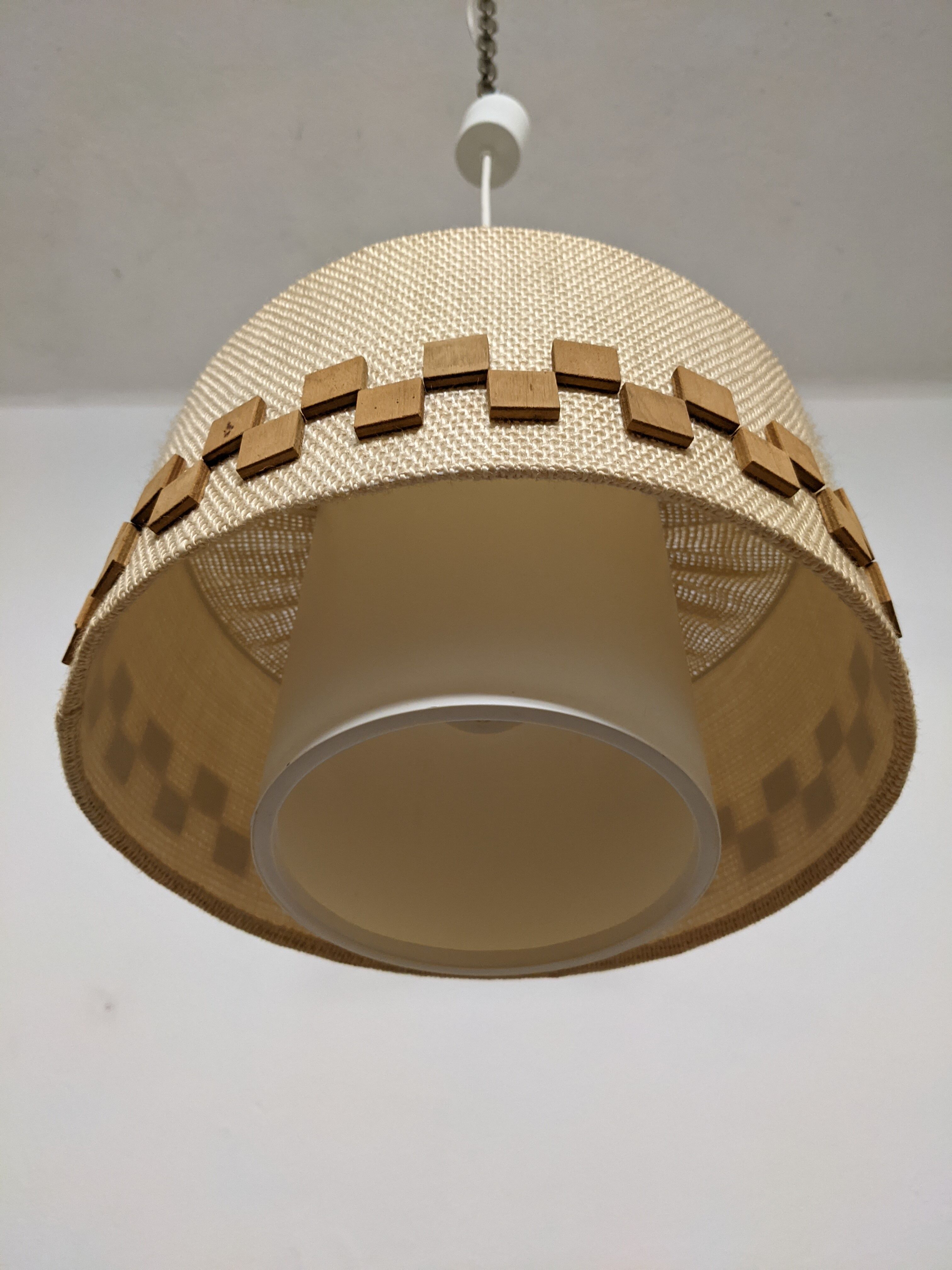 Wool and wood hanging lamp 60/70