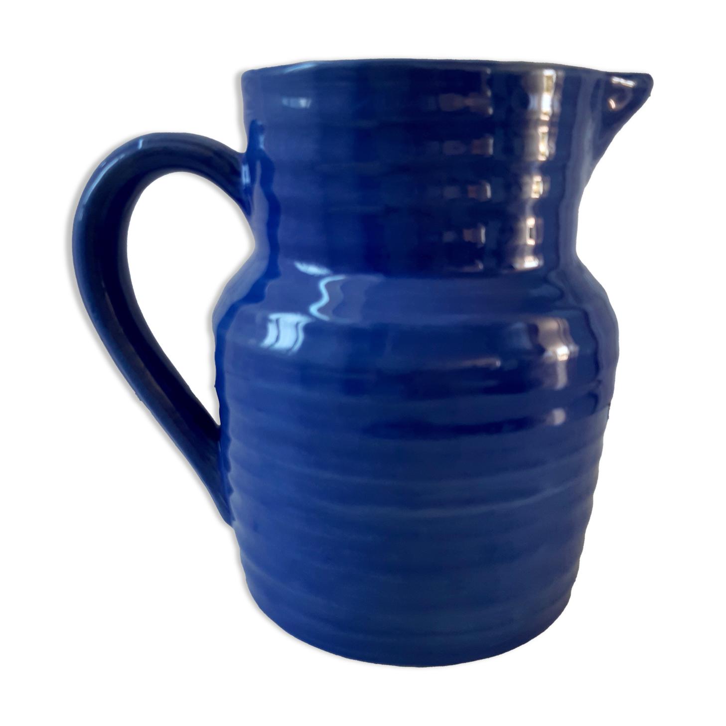 Ancient blue pitcher made in france