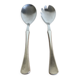 Midcentury Denmark Sorensen sterling silver salad server set 1959