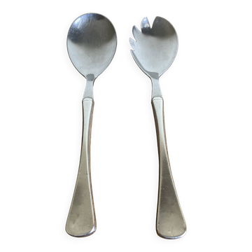 Set de couverts à salade midcentury Denmark Sorensen argent sterling 1959
