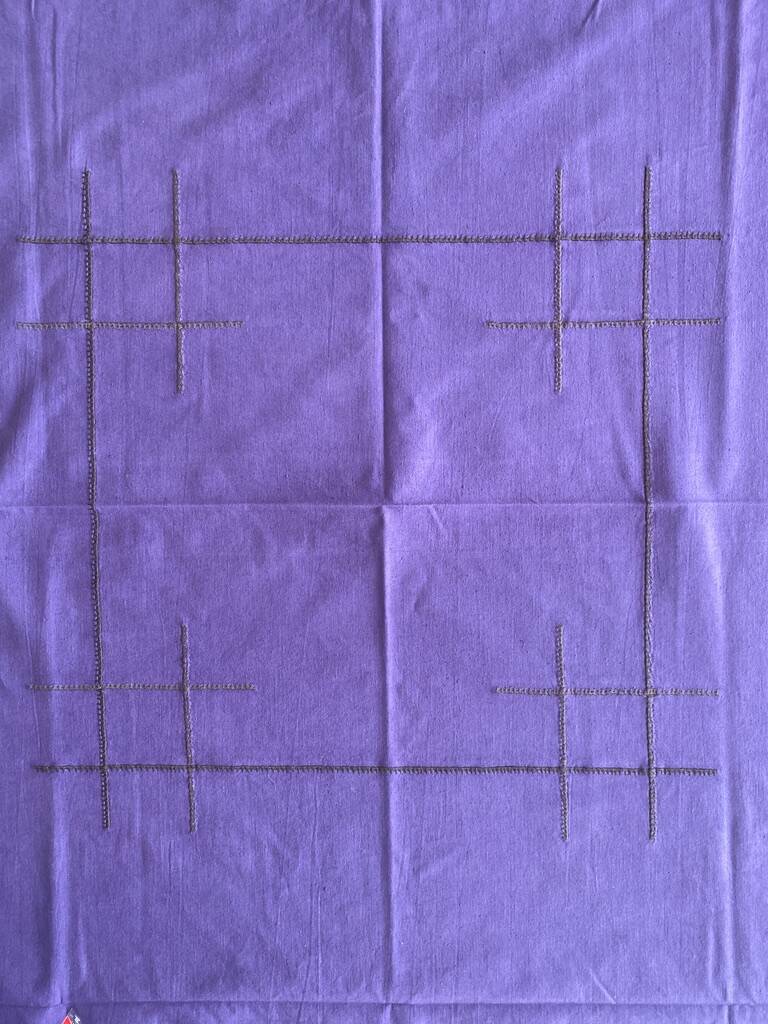 Old days embroidery tablecloth - 150x150cm - cotton