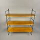 Vintage wall shelf with three wood veneer shelves