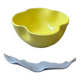 Bol céramique émaillée artisanal fleur trèfle pop jaune citron