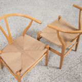 Midcentury pair of original Wishbone Chairs by Hans Wegner for Carl Hansen & Søn