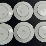 Dessert plates series of six Limoges Legrand porcelain