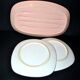 Asparagus set: 2 plates + asparagus dish in antique earthenware